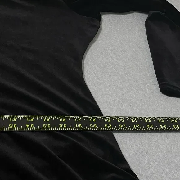 Posh Black Velvet Maxi Gown Dress Boat Neck /Cowl Neck Goth Classy Event Sexy - Picture 12 of 14